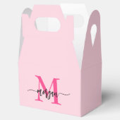 Monogram Stylish Modern Hot Pink Geschenkschachtel (Geöffnet)