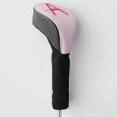 Monogram Stylish Modern Hot Pink Golf Headcover (angewinkelt)