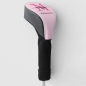 Monogram Stylish Modern Hot Pink Golf Headcover (angewinkelt)