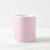 Monogram Stylish Modern Hot Pink Kaffeetasse (Mittel)