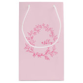 Monogram Stylish Modern Hot Pink Kleine Geschenktüte (Rückseite)