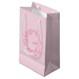 Monogram Stylish Modern Hot Pink Kleine Geschenktüte