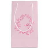 Monogram Stylish Modern Hot Pink Kleine Geschenktüte (Vorderseite)