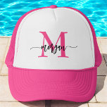 Monogram Stylish Modern Hot Pink Truckerkappe<br><div class="desc">Beginnen Sie Ihren Look mit unserem Monogram Stylish Modern Hot Pink Trucker Hut! Mit einem lebhaften, hellrosa Design und personalisiert mit Ihrem Monogramm in einem eleganten, modernen Schriftart fügt dieser Hut Ihrem Stil eine schicke, individuelle Touch hinzu. Die atmungsaktive Mesh-Rückenlehne und der verstellbare Schnappverschluss sorgen für eine komfortable Passform und...</div>