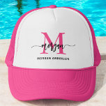 Monogram Stylish Modern Hot Pink Truckerkappe<br><div class="desc">Beginnen Sie Ihren Look mit unserem Monogram Stylish Modern Hot Pink Trucker Hut! Mit einem lebhaften, hellrosa Design und personalisiert mit Ihrem Monogramm in einem eleganten, modernen Schriftart fügt dieser Hut Ihrem Stil eine schicke, individuelle Touch hinzu. Die atmungsaktive Mesh-Rückenlehne und der verstellbare Schnappverschluss sorgen für eine komfortable Passform und...</div>