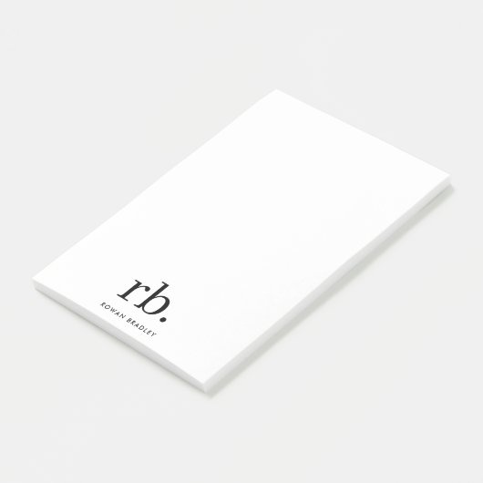 Monogram Stylish Modern Minimalistisch Trendy Post-it Klebezettel (angewinkelt)