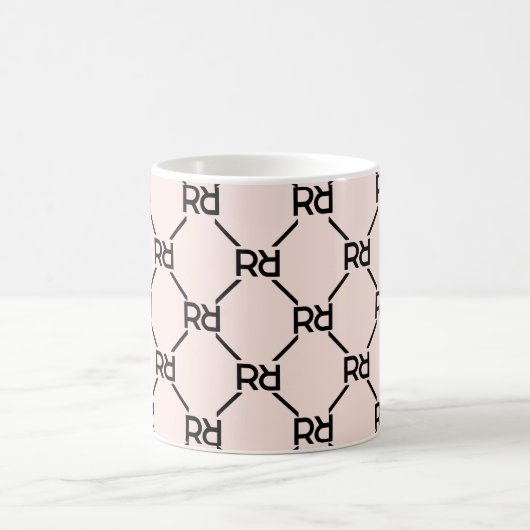 Monogram Stylish Modern Niedlich Blush Pink Kaffee Kaffeetasse (Mittel)