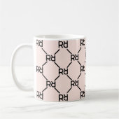 Monogram Stylish Modern Niedlich Blush Pink Kaffee Kaffeetasse (Links)