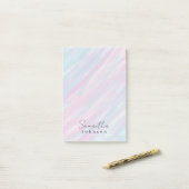 Monogram Stylish Pastel Rainbow Post-it Klebezettel (Auf Schreibtisch)