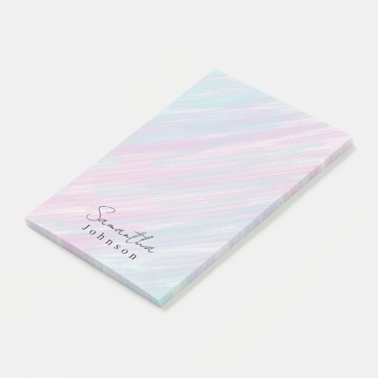 Monogram Stylish Pastel Rainbow Post-it Klebezettel (angewinkelt)
