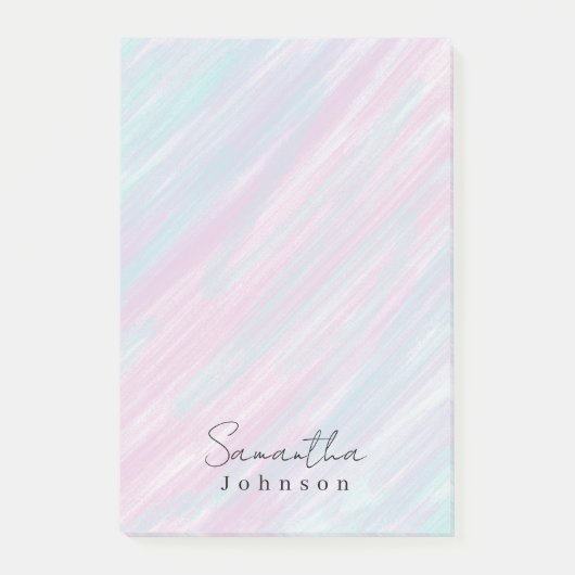 Monogram Stylish Pastel Rainbow Post-it Klebezettel (Vorderseite)