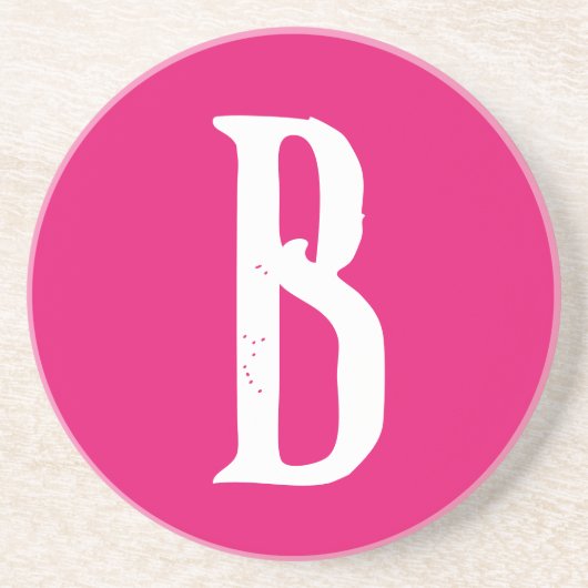 MONOGRAM STYLISH SCRIPT SANDSTONE UNTERSETZER (Vorne)