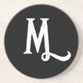 MONOGRAM STYLISH SCRIPT SANDSTONE UNTERSETZER (Vorne)