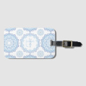 Monogram Stylish Vintag Mandala Personalisiert Gepäckanhänger (Vorderseite (Horizontal))