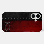 Monogram Stylitic Rustic Red Grunge Case-Mate iPhone Hülle (Rückseite (Horizontal))