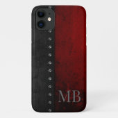 Monogram Stylitic Rustic Red Grunge Case-Mate iPhone Hülle (Rückseite)