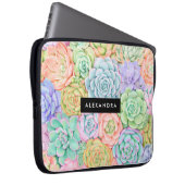 Monogram Succules Aquarellfarbene Pastel Laptopschutzhülle (Vorne Rechts)