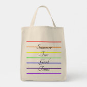 Monogram Summer Fun Rainbow Stripes Tragetasche (Rückseite)