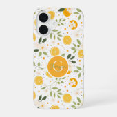 Monogram Summer Lemon Pattern iPhone Case 16 Hülle (Rückseite)