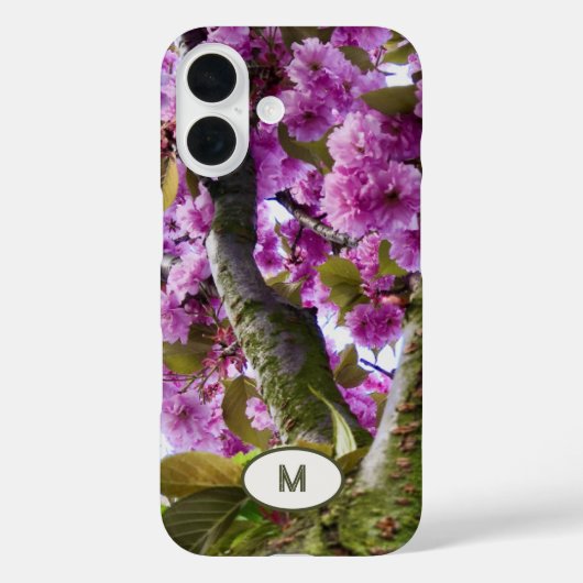 Monogram Summer Pink Blooming Tree Crown Foto - Case-Mate iPhone Hülle (Rückseite)