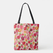 Monogram Summer Raspberry Watercolor Coquette Tasche (Rückseite)