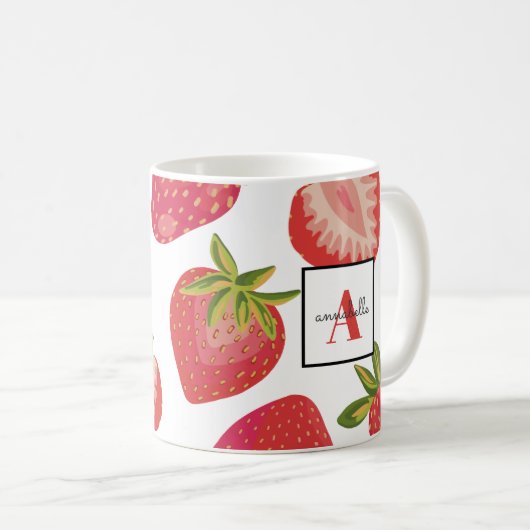 Monogram Summer Strawberry Kaffeetasse (VorderseiteRechts)