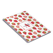 Monogram Summer Strawberry Personalisiert Notizblock (Rechte Seite)