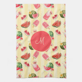 Monogram Summer Watermelon Drinks Muster Geschirrtuch (Vertikal)