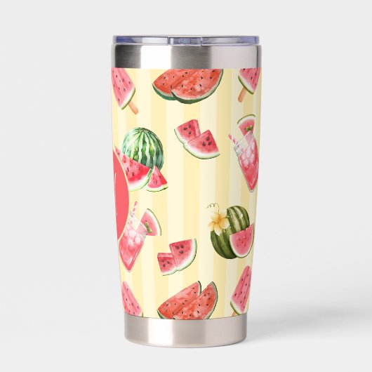 Monogram Summer Watermelon Drinks Muster Thermobecher (Rückseite)