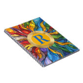 Monogram Sun Mosaik Hartglas Notizblock (Rechte Seite)