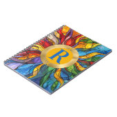 Monogram Sun Mosaik Hartglas Notizblock (Linke Seite)