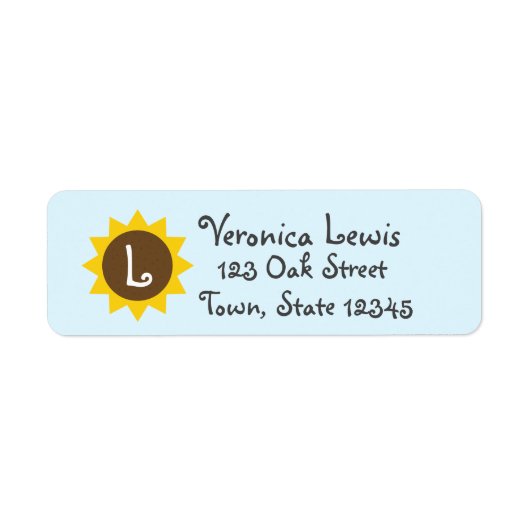 Monogram Sunflower Address Labels (Vorne)