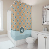 Monogram Sunflower Blue Flowers Duschvorhang (Beispiel)