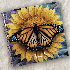 Monogram Sunflower Butterfly Notizblock