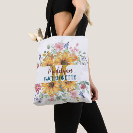 Monogram Sunflower Personalisiert Bridesmaid Tasch Tasche