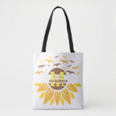 Monogram Sunflower Personalisiert Bridesmaid Tasche (Vorderseite)