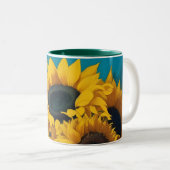 Monogram Sunflowers Vincent Van Gogh Tasse (VorderseiteRechts)