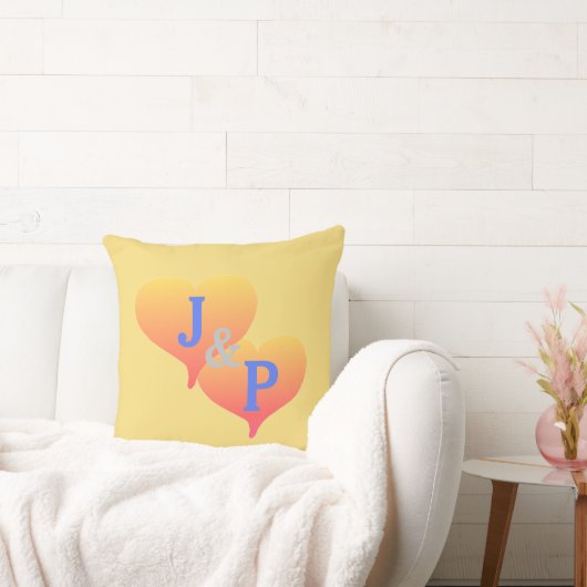 Monogram Sunset Heft Yellow Blue Pillow Kissen (Liege)