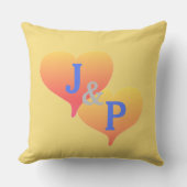 Monogram Sunset Heft Yellow Blue Pillow Kissen (Vorderseite)