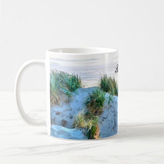 Monogram Sunset on Florence Oregon Dunes Kaffeetasse (Links)