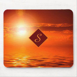 Monogram Sunset Orange Golden Sky Sea of Gold Mousepad