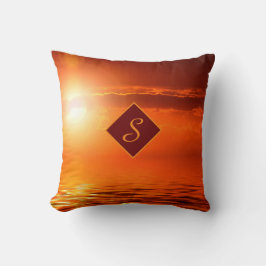 Monogram Sunset Yellow Scene Sea of Gold Sky Beach Kissen