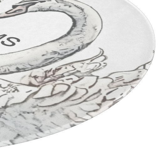 Monogram Swan Glas Cutting Board Schneidebrett (Ecke)