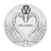 Monogram Swan Glas Cutting Board Schneidebrett (Vorderseite)