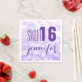 Monogram Sweet 16-Lavender Glitzer & Glitzern Serviette (Beispiel)