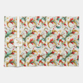 Monogram Swirbelt blumenreich Geschirrtuch (Horizontal)