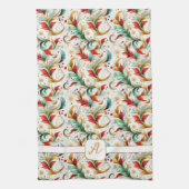 Monogram Swirbelt blumenreich Geschirrtuch (Vertikal)