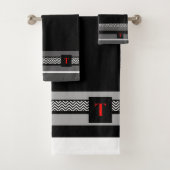 Monogram T Black Badhandtuch Set (Insitu)