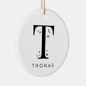 Monogram T Celestie Name Keramik Ornament (Rechts)