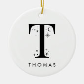 Monogram T Celestie Name Keramik Ornament (Vorne)